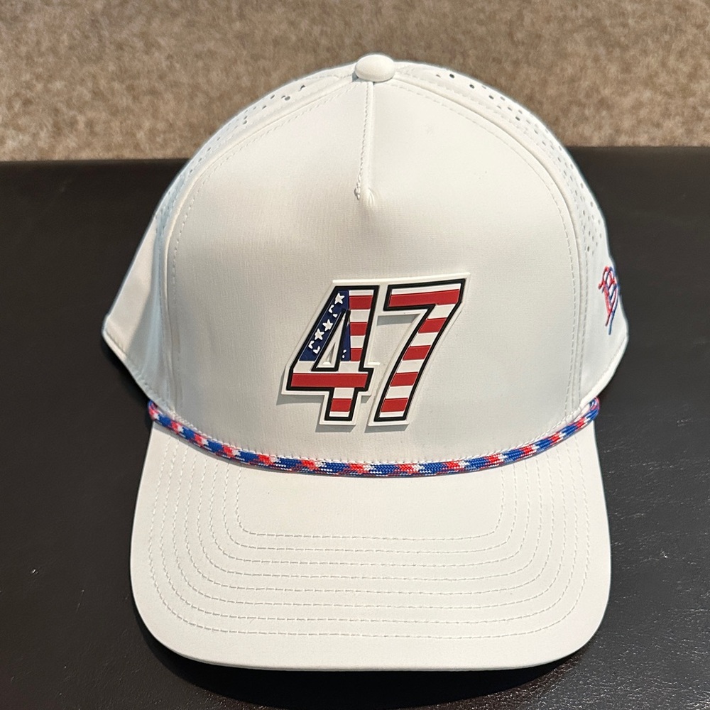 47 Brand White Cap with American Flag Design